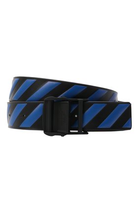 Мужской кожаный ремень OFF-WHITE синего цвета по цене 53550 руб., арт. 0MRB061F21LEA001 | Фото 1 Мужской кожаный ремень OFF-WHITE синего цвета, арт. 0MRB061F21LEA001 | Фото 1 (Случай: Повседневный; Материал: Натуральная кожа)