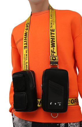 Мужская текстильная поясная сумка OFF-WHITE черного цвета по цене 77850 руб., арт. 0MNQ024F21FAB001 | Фото 2 Мужская текстильная поясная сумка OFF-WHITE черного цвета, арт. 0MNQ024F21FAB001 | Фото 2 (Ремень/цепочка: На ремешке; Материал: Текстиль; Размер: mini)