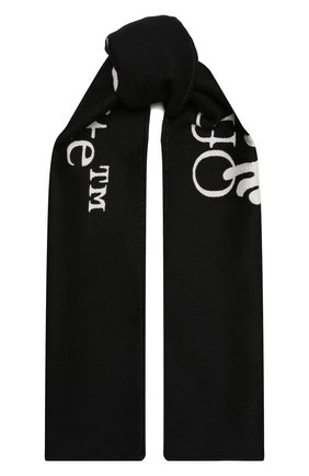 Мужской шарф из шерсти и хлопка OFF-WHITE черного цвета по цене 19950 руб., арт. 0MMA001F21KNI001 | Фото 1 Мужской шарф из шерсти и хлопка OFF-WHITE черного цвета, арт. 0MMA001F21KNI001 | Фото 1 (Материал: Шерсть, Текстиль; Кросс-КТ: шерсть)