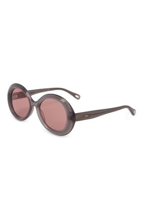 Женские солнцезащитные очки CHLOÉ розового цвета, арт. CH0051S | Фото 1 (Тип очков: С/з; Очки форма: Круглые; Оптика Гендер: оптика-женское)