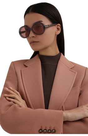 Женские солнцезащитные очки CHLOÉ розового цвета, арт. CH0051S | Фото 2 (Тип очков: С/з; Очки форма: Круглые; Оптика Гендер: оптика-женское)