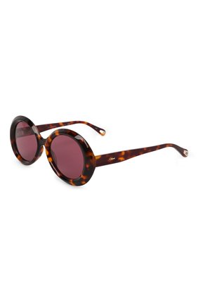 Женские солнцезащитные очки CHLOÉ коричневого цвета, арт. CH0051S | Фото 1 (Тип очков: С/з; Очки форма: Круглые; Оптика Гендер: оптика-женское)