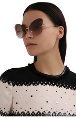 Женские солнцезащитные очки CHLOÉ коричневого цвета, арт. CH0064S | Фото 2 (Тип очков: С/з; Оптика Гендер: оптика-женское; Очки форма: Бабочка)