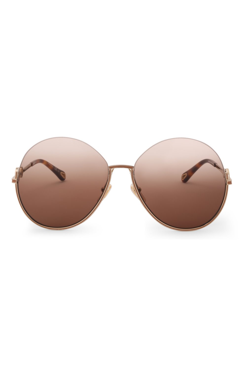Женские солнцезащитные очки CHLOÉ коричневого цвета, арт. CH0067S | Фото 3 (Тип очков: С/з; Оптика Гендер: оптика-женское; Очки форма: Круглые)