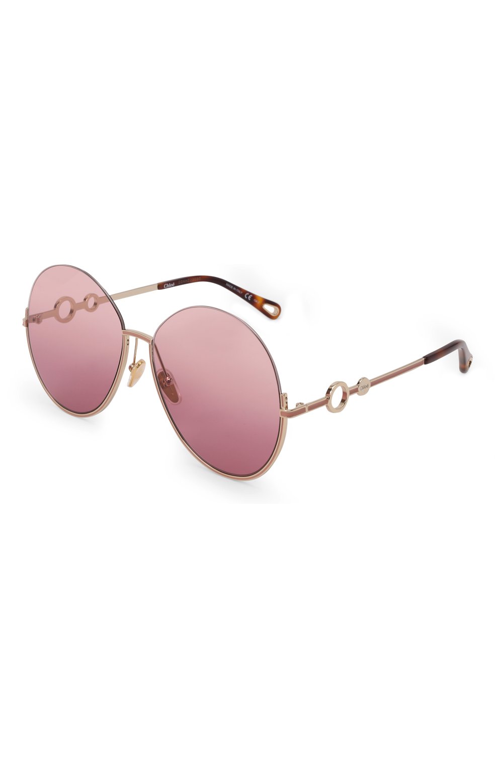 Женские солнцезащитные очки CHLOÉ розового цвета, арт. CH0067S | Фото 1 (Тип очков: С/з; Оптика Гендер: оптика-женское; Очки форма: Круглые)