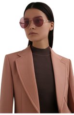 Женские солнцезащитные очки CHLOÉ розового цвета, арт. CH0067S | Фото 2 (Тип очков: С/з; Оптика Гендер: оптика-женское; Очки форма: Круглые)