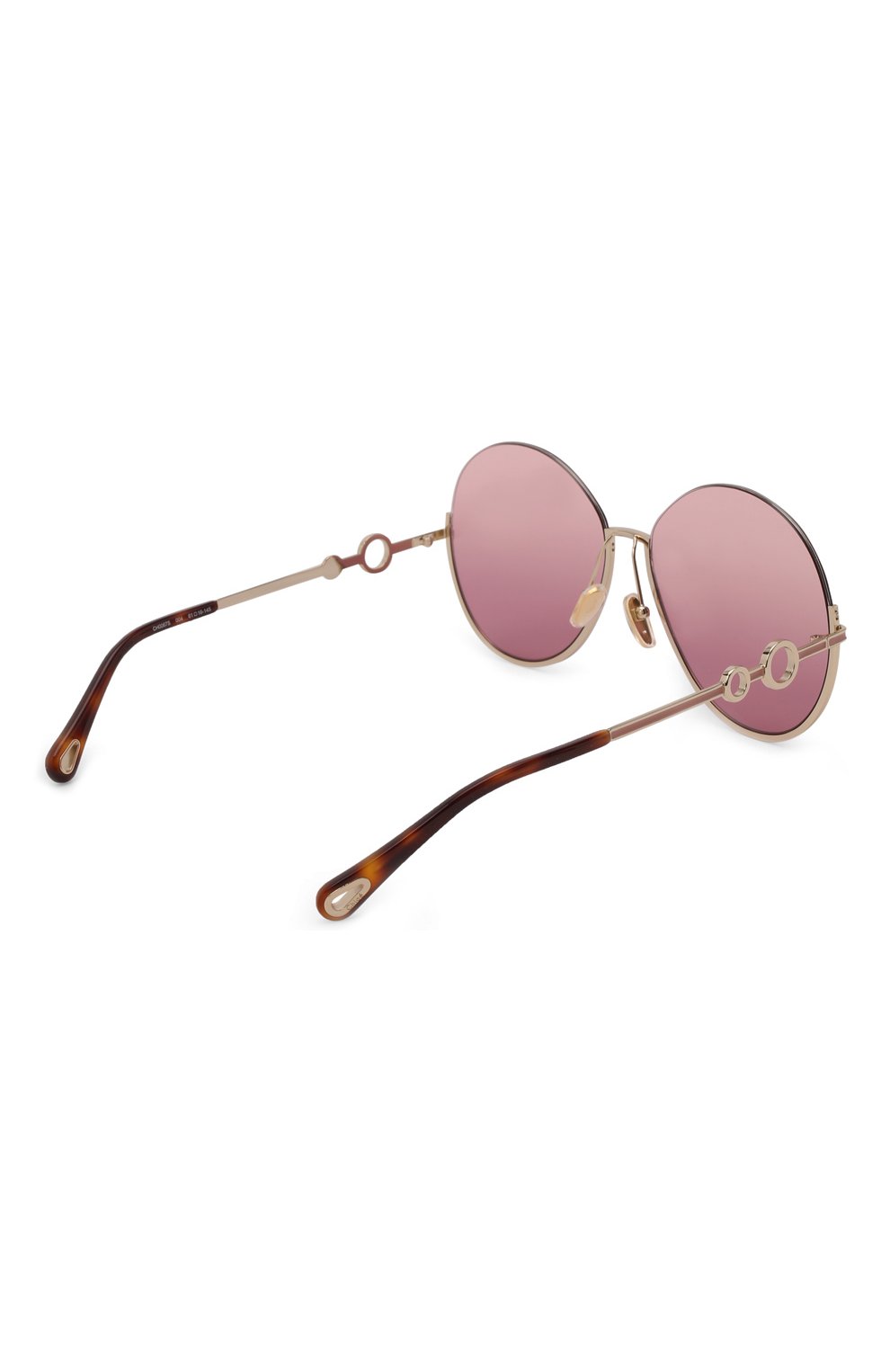 Женские солнцезащитные очки CHLOÉ розового цвета, арт. CH0067S | Фото 4 (Тип очков: С/з; Оптика Гендер: оптика-женское; Очки форма: Круглые)