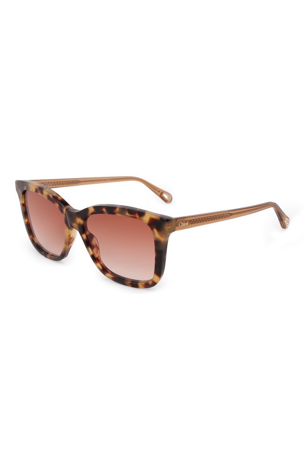 Женские солнцезащитные очки CHLOÉ коричневого цвета, арт. CH0079S | Фото 1 (Тип очков: С/з; Очки форма: Квадратные; Оптика Гендер: оптика-женское)