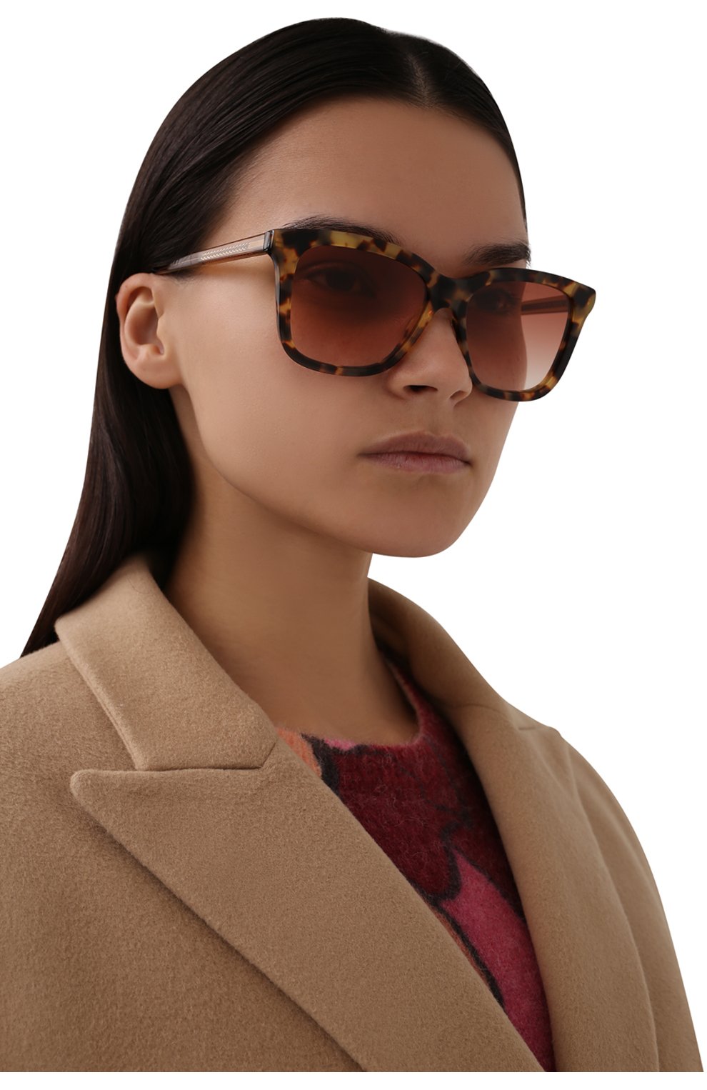 Женские солнцезащитные очки CHLOÉ коричневого цвета, арт. CH0079S | Фото 2 (Тип очков: С/з; Очки форма: Квадратные; Оптика Гендер: оптика-женское)
