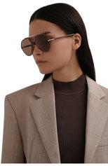 Женские солнцезащитные очки CHLOÉ коричневого цвета, арт. CH0080S | Фото 2 (Тип очков: С/з; Оптика Гендер: оптика-женское; Очки форма: Авиаторы)