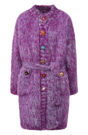 Женский кардиган DOLCE & GABBANA фиолетового цвета по цене 329000 руб., арт. FXE90T/JCM09 | Фото 1 Женский кардиган DOLCE & GABBANA фиолетового цвета, арт. FXE90T/JCM09 | Фото 1 (Материал внешний: Шерсть; Длина (для топов): Удлиненные; Рукава: Длинные; Стили: Гламурный; Женское Кросс-КТ: кардиган-трикотаж)