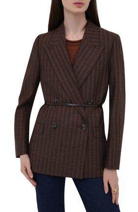Женский кожаный пояс JIL SANDER темно-коричневого цвета по цене 57100 руб., арт. JSWT800433-WTS69159 | Фото 2 Женский кожаный пояс JIL SANDER темно-коричневого цвета, арт. JSWT800433-WTS69159 | Фото 2 (Кросс-КТ: Тонкие; Материал: Натуральная кожа)