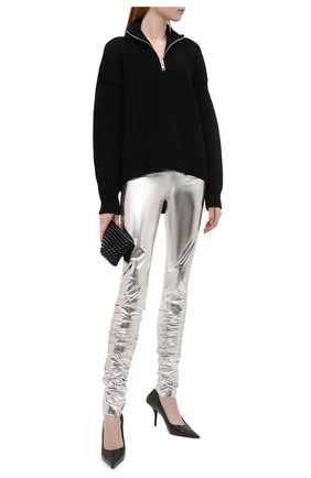 Женские леггинсы DOLCE & GABBANA серебряного цвета, арт. FTCAFT/FUGMH | Фото 2 (Длина (брюки, джинсы): Удлиненные; Женское Кросс-КТ: Леггинсы-одежда; Стили: Гламурный; Материал внешний: Синтетический материал; Одежда: Одежда)