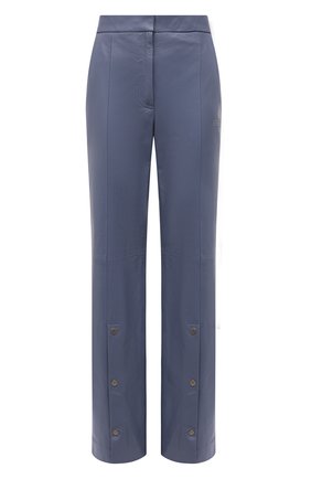 Женские кожаные брюки OFF-WHITE голубого цвета по цене 161000 руб., арт. 0WJB019F21LEA001 | Фото 1 Женские кожаные брюки OFF-WHITE голубого цвета, арт. 0WJB019F21LEA001 | Фото 1 (Материал подклада: Вискоза; Длина (брюки, джинсы): Стандартные; Стили: Гламурный; Женское Кросс-КТ: Брюки-одежда; Силуэт Ж (брюки и джинсы): Прямые)