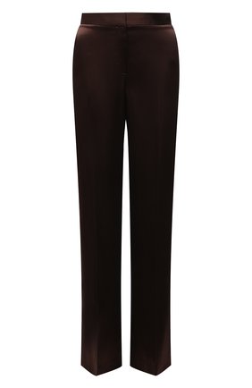 Женские брюки из вискозы ALEXANDER MCQUEEN коричневого цвета, арт. 583746/QEAC9 | Фото 1 (Материал внешний: Вискоза; Длина (брюки, джинсы): Удлиненные; Стили: Гламурный; Женское Кросс-КТ: Брюки-одежда; Силуэт Ж (брюки и джинсы): Прямые; Региональные ограничения белый список (Axapta Mercury): RU)