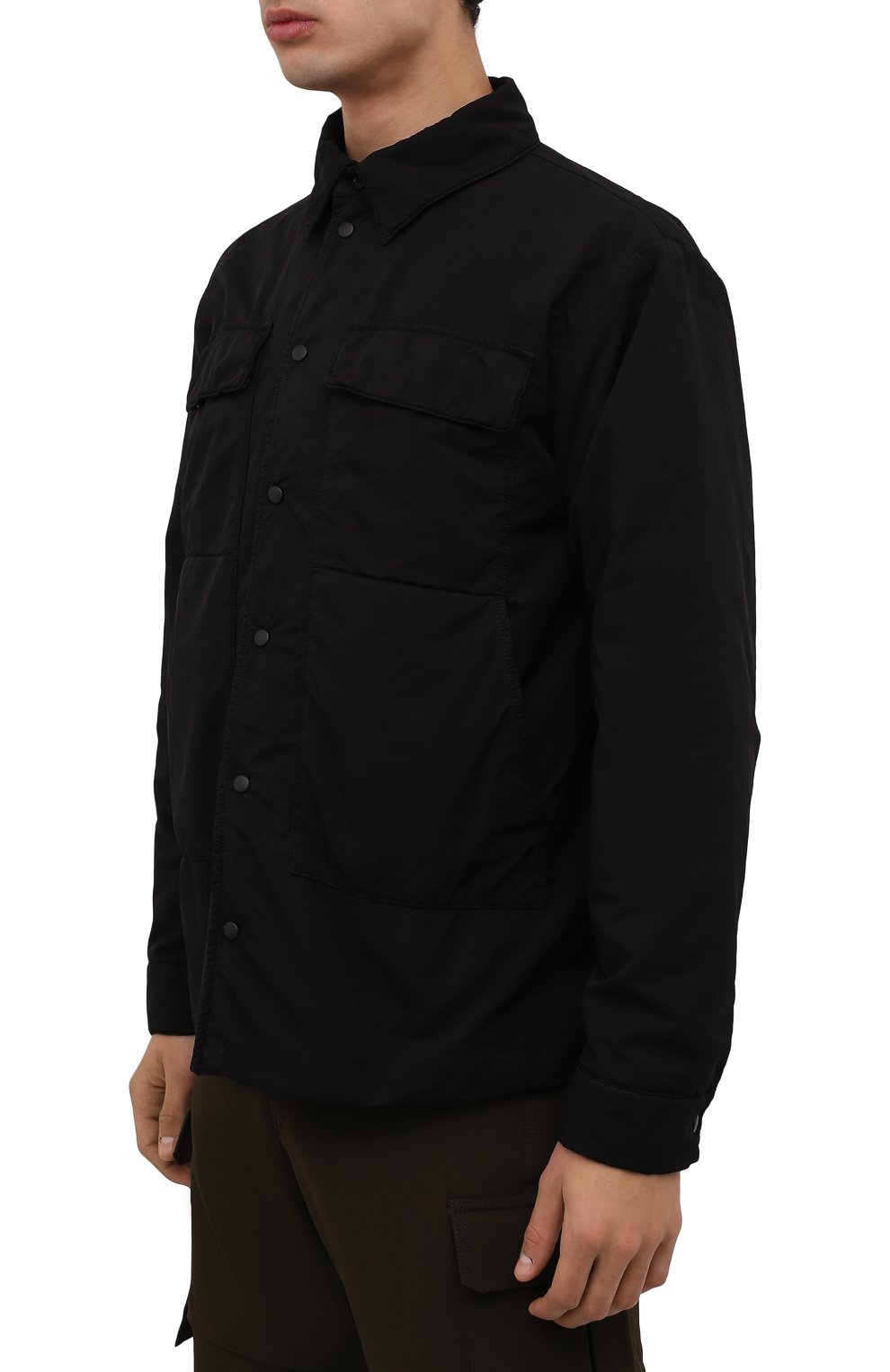Мужская утепленная куртка ASPESI черного цвета, арт. W1 I 1I30 1024 | Фото 3 (Кросс-КТ: Куртка; Рукава: Длинные; Материал внешний: Синтетический материал; Мужское Кросс-КТ: утепленные куртки; Материал подклада: Синтетический материал; Длина (верхняя одежда): Короткие; Стили: Кэжуэл)