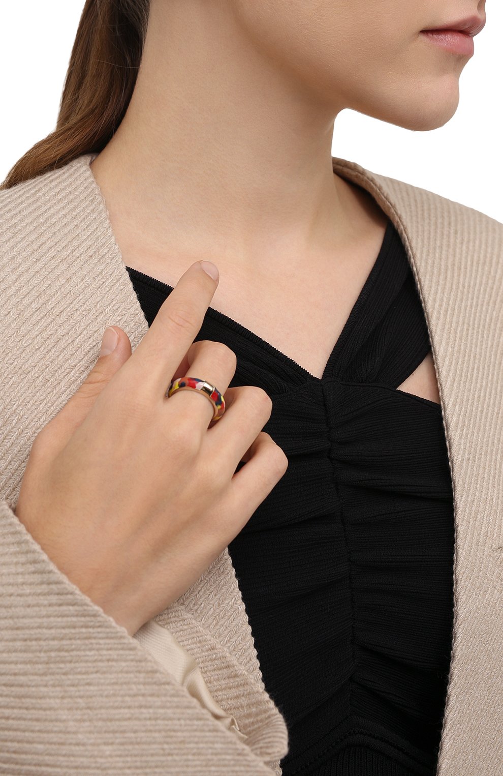 Женское кольцо CHLOÉ разноцветного цвета, арт. CHC21WFR92BLQ | Фото 2 (Материал: Металл)