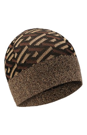 Женская шапка из вискозы VERSACE коричневого цвета, арт. 1002522/1A01524 | Фото 1 (Материал: Вискоза, Текстиль)