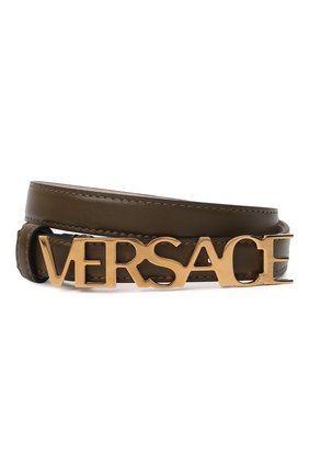 Женский кожаный ремень VERSACE хаки цвета по цене 39000 руб., арт. 1002202/DV3T | Фото 1 Женский кожаный ремень VERSACE хаки цвета, арт. 1002202/DV3T | Фото 1 (Материал: Натуральная кожа)