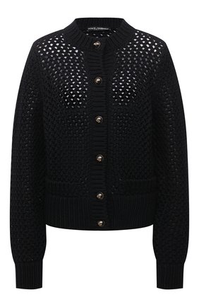Женский шерстяной кардиган DOLCE & GABBANA черного цвета по цене 128500 руб., арт. FXD53T/JBVC2 | Фото 1 Женский шерстяной кардиган DOLCE & GABBANA черного цвета, арт. FXD53T/JBVC2 | Фото 1 (Материал внешний: Шерсть; Рукава: Длинные; Длина (для топов): Стандартные; Женское Кросс-КТ: кардиган-трикотаж; Стили: Кэжуэл)