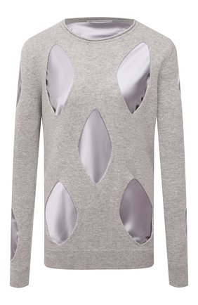 Женский пуловер из шерсти и кашемира JW ANDERSON серого цвета по цене 55200 руб., арт. KW0519 YN0157 | Фото 1 Женский пуловер из шерсти и кашемира JW ANDERSON серого цвета, арт. KW0519 YN0157 | Фото 1 (Материал подклада: Синтетический материал; Материал внешний: Шерсть; Женское Кросс-КТ: Пуловер-одежда; Рукава: Длинные; Длина (для топов): Стандартные; Стили: Кэжуэл)