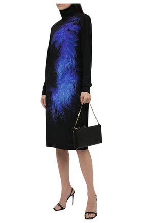 Женское шелковое платье DRIES VAN NOTEN черного цвета по цене 86900 руб., арт. 212-011079-3142 | Фото 2 Женское шелковое платье DRIES VAN NOTEN черного цвета, арт. 212-011079-3142 | Фото 2 (Рукава: Длинные; Материал внешний: Шелк; Длина Ж (юбки, платья, шорты): До колена; Женское Кросс-КТ: Платье-одежда; Случай: Повседневный; Стили: Кэжуэл)