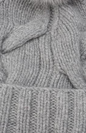 Женская кашемировая шапка courchevel LORO PIANA серого цвета, арт. FAI3621 | Фото 4 (Материал: Текстиль, Кашемир, Шерсть)
