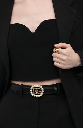Женский кожаный ремень DOLCE & GABBANA черного цвета, арт. BE1480/AQ627 | Фото 2 (Аксессуары: Аксессуары)