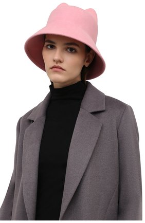 Женская шерстяная шляпа VIVETTA розового цвета, арт. 21I V2S1/7122/6954 | Фото 2 (Материал: Шерсть, Текстиль)