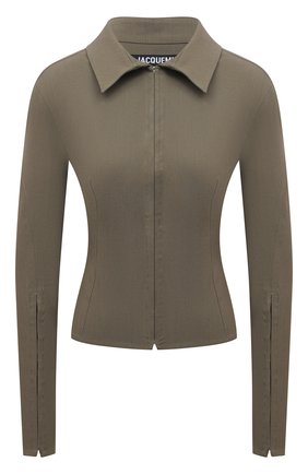 Женская рубашка из вискозы JACQUEMUS хаки цвета по цене 39800 руб., арт. 213SH001-1070 | Фото 1 Женская рубашка из вискозы JACQUEMUS хаки цвета, арт. 213SH001-1070 | Фото 1 (Длина (для топов): Стандартные; Рукава: Длинные; Материал внешний: Вискоза; Женское Кросс-КТ: Рубашка-одежда; Принт: Без принта; Стили: Кэжуэл)