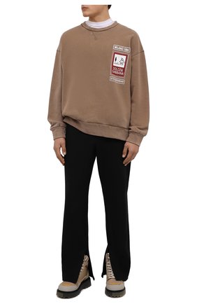 Мужские комбинированные ботинки OFF-WHITE бежевого цвета по цене 54400 руб., арт. 0MIA228F21FAB0016110 | Фото 2 Мужские комбинированные ботинки OFF-WHITE бежевого цвета, арт. 0MIA228F21FAB0016110 | Фото 2 (Материал внутренний: Текстиль, Натуральная кожа; Каблук высота: Высокий; Подошва: Массивная; Материал внешний: Замша, Кожа; Мужское Кросс-КТ: Ботинки-обувь, Хайкеры-обувь)