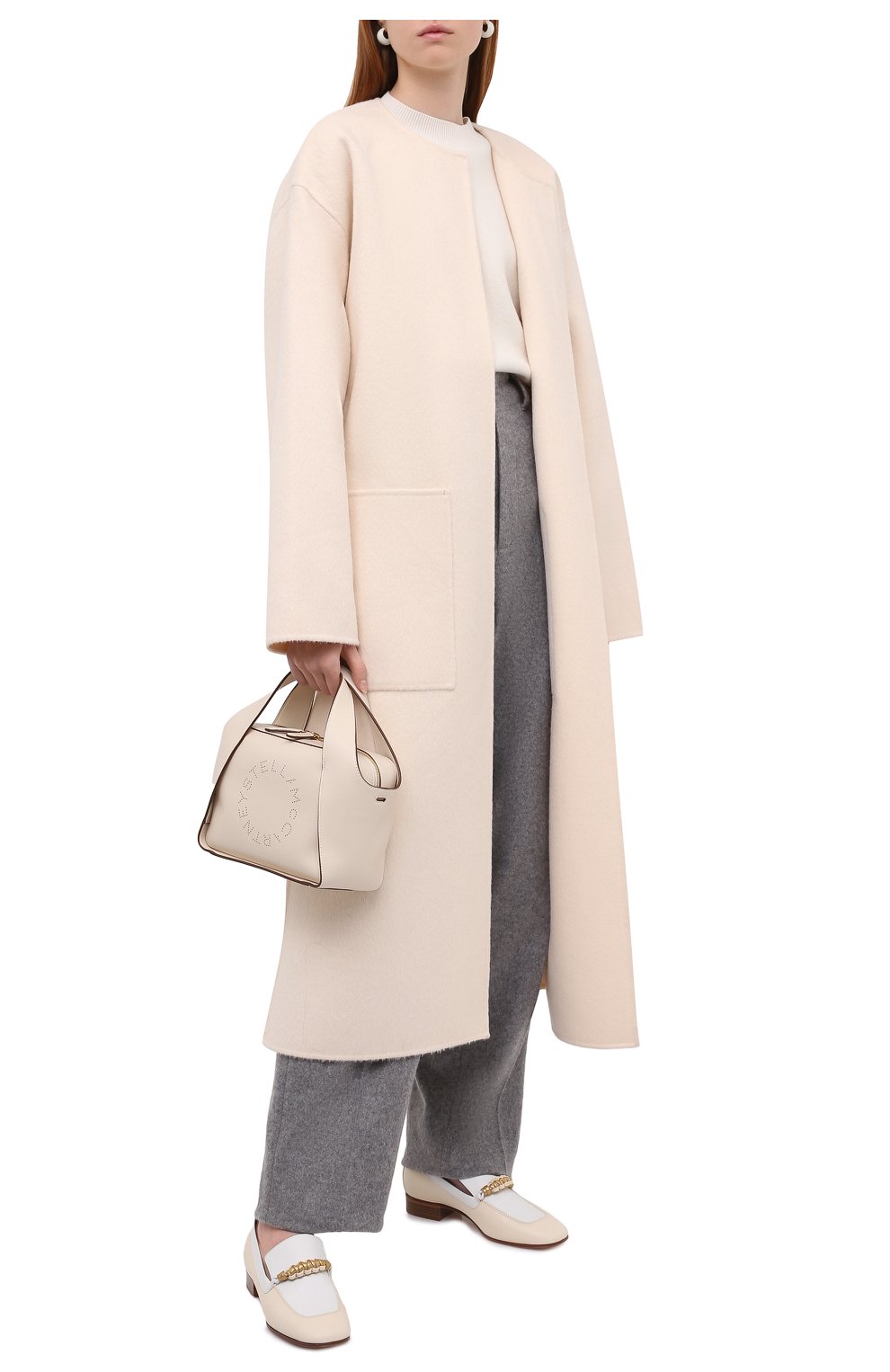 Женская сумка stella logo STELLA MCCARTNEY белого цвета по цене 59950 руб., арт. 700267/W8542 | Фото 3 Женская сумка stella logo STELLA MCCARTNEY белого цвета, арт. 700267/W8542 | Фото 3 (Сумки-технические: Сумки через плечо, Сумки top-handle; Ремень/цепочка: На ремешке; Материал: Текстиль, Экокожа; Размер: small)