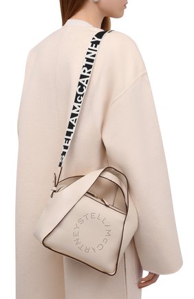 Женская сумка stella logo STELLA MCCARTNEY белого цвета по цене 59950 руб., арт. 700267/W8542 | Фото 6 Женская сумка stella logo STELLA MCCARTNEY белого цвета, арт. 700267/W8542 | Фото 6 (Сумки-технические: Сумки через плечо, Сумки top-handle; Ремень/цепочка: На ремешке; Материал: Текстиль, Экокожа; Размер: small)