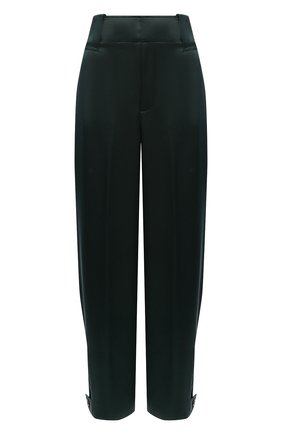 Женские шелковые брюки BOTTEGA VENETA темно-зеленого цвета по цене 182500 руб., арт. 665719/VKKA0 | Фото 1
