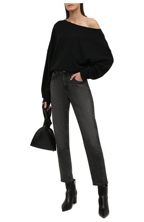 Женские джинсы AG серого цвета, арт. STS1575/RDWY/MX | Фото 2 (Длина (брюки, джинсы): Стандартные; Материал внешний: Хлопок, Деним; Стили: Кэжуэл; Кросс-КТ: Деним; Силуэт Ж (брюки и джинсы): Слим)