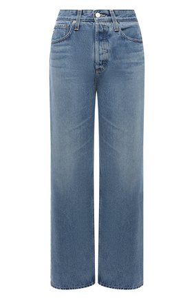 Женские джинсы AG голубого цвета, арт. SGD1A98/H0SH/MX | Фото 1 (Материал внешний: Хлопок, Деним; Длина (брюки, джинсы): Стандартные; Стили: Кэжуэл; Кросс-КТ: Деним; Силуэт Ж (брюки и джинсы): Широкие)