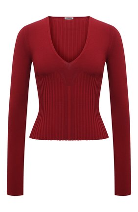 Женский пуловер из вискозы JIL SANDER красного цвета по цене 105500 руб., арт. JSWT754330-WTY39148 | Фото 1 Женский пуловер из вискозы JIL SANDER красного цвета, арт. JSWT754330-WTY39148 | Фото 1 (Материал внешний: Вискоза; Рукава: Длинные; Длина (для топов): Стандартные; Стили: Минимализм; Женское Кросс-КТ: Пуловер-одежда)