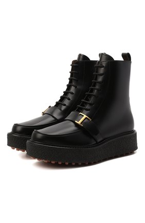 Женские кожаные ботинки TOD’S черного цвета по цене 73500 руб., арт. XXW02K0FB800G9 | Фото 1 Женские кожаные ботинки TOD’S черного цвета, арт. XXW02K0FB800G9 | Фото 1 (Материал внутренний: Натуральная кожа; Подошва: Платформа; Женское Кросс-КТ: Военные ботинки)