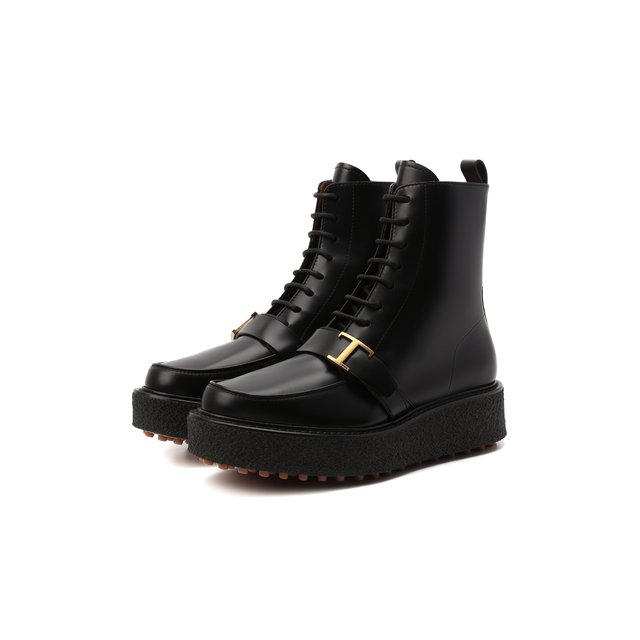 Кожаные ботинки Tod’s черного цвета