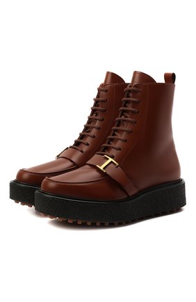 Женские кожаные ботинки TOD’S коричневого цвета по цене 73500 руб., арт. XXW02K0FB800G9 | Фото 1 Женские кожаные ботинки TOD’S коричневого цвета, арт. XXW02K0FB800G9 | Фото 1 (Материал внутренний: Натуральная кожа; Подошва: Платформа; Женское Кросс-КТ: Военные ботинки)
