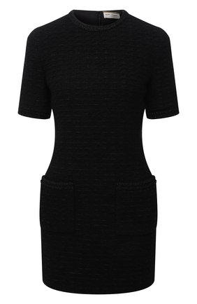 Женское платье SAINT LAURENT черного цвета по цене 181000 руб., арт. 680940/Y7D30 | Фото 1 Женское платье SAINT LAURENT черного цвета, арт. 680940/Y7D30 | Фото 1 (Рукава: Короткие; Материал подклада: Шелк; Материал внешний: Синтетический материал, Шерсть; Длина Ж (юбки, платья, шорты): Мини; Стили: Гламурный; Случай: Повседневный; Женское Кросс-КТ: Платье-одежда)