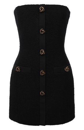 Женское шерстяное платье SAINT LAURENT черного цвета по цене 238500 руб., арт. 676773/Y3C82 | Фото 1 Женское шерстяное платье SAINT LAURENT черного цвета, арт. 676773/Y3C82 | Фото 1 (Длина Ж (юбки, платья, шорты): Мини; Материал внешний: Шерсть; Материал подклада: Шелк; Стили: Гламурный; Случай: Вечерний; Женское Кросс-КТ: Платье-одежда; Рукава: С открытыми плечами)