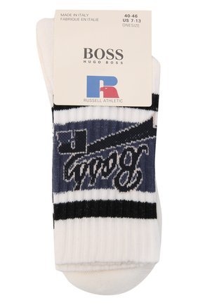 Мужские хлопковые носки boss x russell athletic BOSS белого цвета по цене 1600 руб., арт. 50465259 | Фото 1 Мужские хлопковые носки boss x russell athletic BOSS белого цвета, арт. 50465259 | Фото 1 (Материал внешний: Хлопок; Кросс-КТ: бельё)