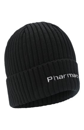 Мужская шапка PHARMACY INDUSTRY черного цвета, арт. PHACP45 | Фото 1 (Материал: Синтетический материал, Текстиль; Кросс-КТ: Трикотаж)