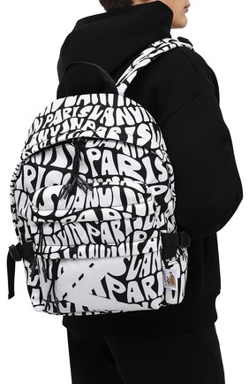 Мужской текстильный рюкзак LANVIN черно-белого цвета, арт. LM-BGTA00-JIGS-A21 | Фото 2 (Материал: Текстиль; Размер: large; Сумки: Сумки)