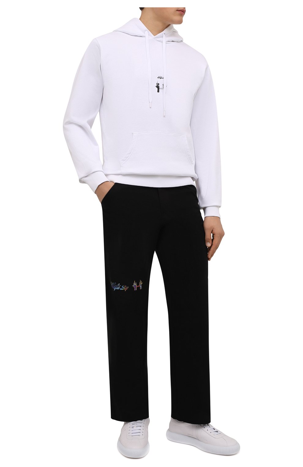 Мужские хлопковые брюки MSFTSREP черного цвета, арт. 31MSFP02/218763 | Фото 2 (Длина (брюки, джинсы): Стандартные; Случай: Повседневный; Стили: Гранж; Материал внешний: Хлопок)
