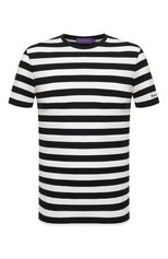 Мужская хлопковая футболка RALPH LAUREN черно-белого цвета, арт. 790841353 | Фото 1 (Рукава: Короткие; Длина (для топов): Стандартные; Принт: С принтом; Материал внешний: Хлопок; Стили: Кэжуэл)