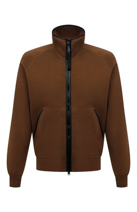 Мужской кардиган из хлопка и кашемира TOM FORD коричневого цвета по цене 192000 руб., арт. BYF22/TFKG54 | Фото 1 Мужской кардиган из хлопка и кашемира TOM FORD коричневого цвета, арт. BYF22/TFKG54 | Фото 1 (Материал внешний: Кашемир, Хлопок, Шерсть; Стили: Спорт-шик; Мужское Кросс-КТ: Кардиган-одежда; Длина (для топов): Стандартные; Рукава: Длинные)