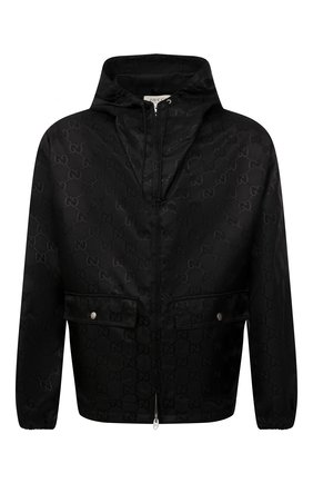 Мужская куртка GUCCI черного цвета, арт. 631105/ZAEBN | Фото 1 (Материал внешний: Синтетический материал; Рукава: Длинные; Длина (верхняя одежда): Короткие; Кросс-КТ: Куртка, Ветровка; Стили: Кэжуэл)