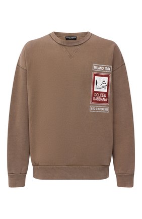 Мужской хлопковый свитшот DOLCE & GABBANA бежевого цвета по цене 62100 руб., арт. G9VS1T/FU77G | Фото 1 Мужской хлопковый свитшот DOLCE & GABBANA бежевого цвета, арт. G9VS1T/FU77G | Фото 1 (Длина (для топов): Стандартные; Рукава: Длинные; Материал внешний: Хлопок; Мужское Кросс-КТ: свитшот-одежда; Принт: С принтом; Стили: Спорт-шик)